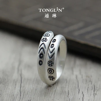 

Tonglin Ethical open size finger ring thai 925 sterling silver punk style jewelry accessories for men women