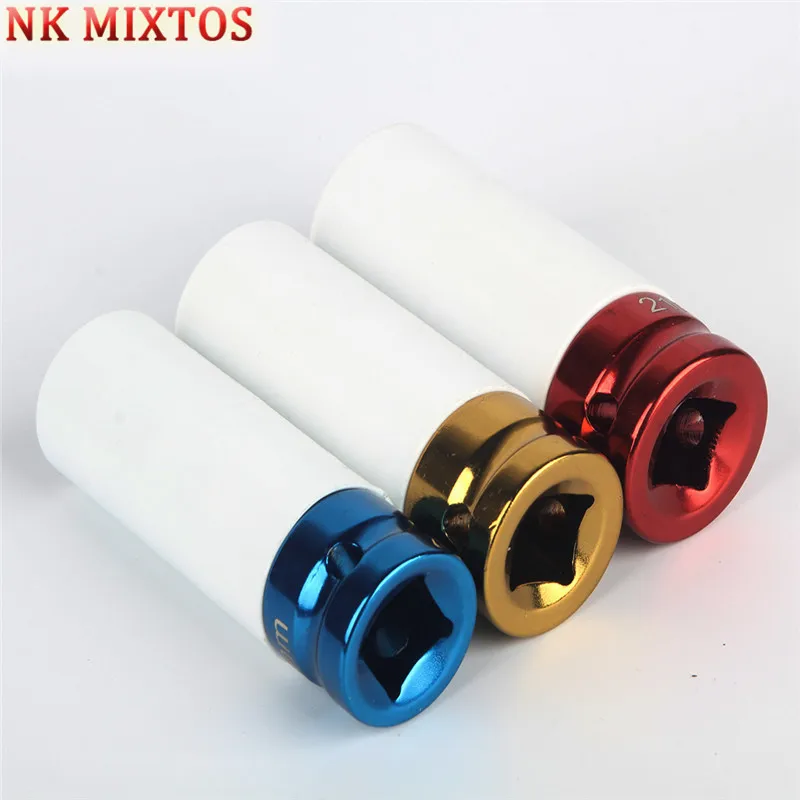 

NK MIXTOS 3Pcs 1/2 Inch 17mm 19mm 21mm Alloy Thin Wall Car Wheel Deep Impact Nut Socket Driver Set Auto Repair Tools