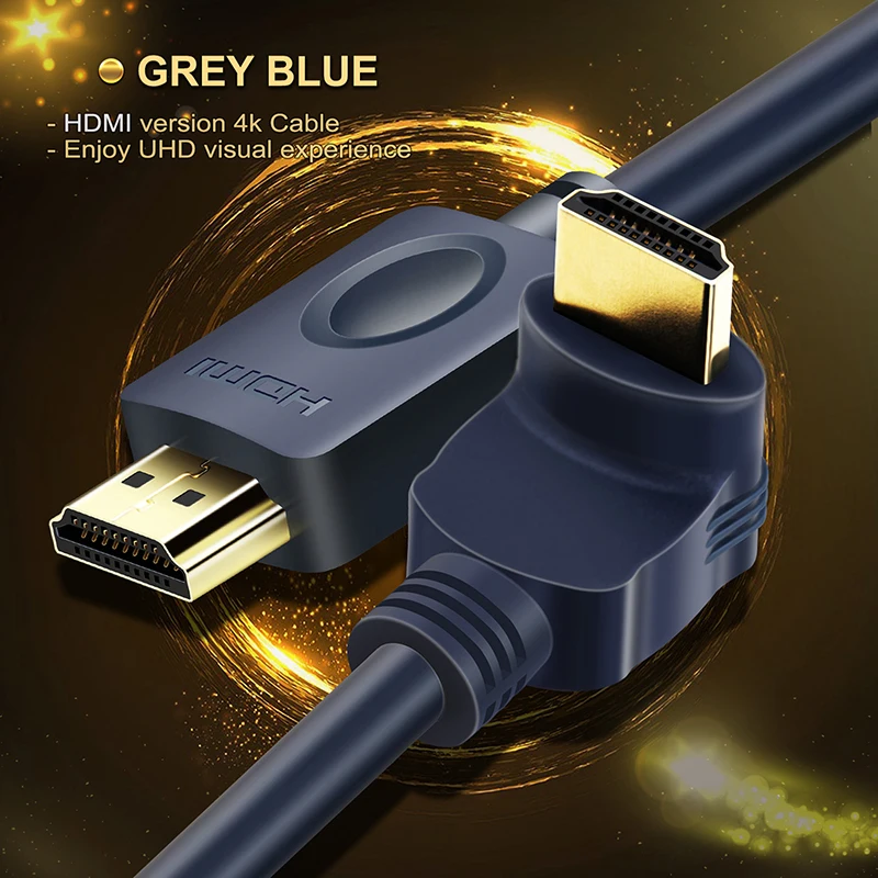 Cabletime HDMI Cable 90/270 Degree Angle 2K*4K 2.0 3D Pro HDMI to HDMI Upgraded CL3 for TV PS3 PS4 Projector Computer N115