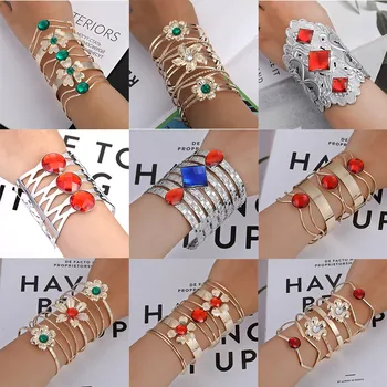 

FLDZ New Fashion Metal Bangle For Women Trendy Hollowed Bracelet Pattern Opening Bangles Gift Jewelry Accessories