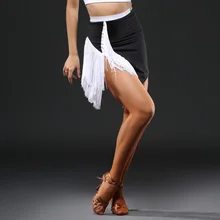 Юбка для латинских танцев, сексуальная белая юбка с бахромой для взрослых, Самба, сальса, ча, ча, танго, Одежда для танцев, женская одежда DN2649