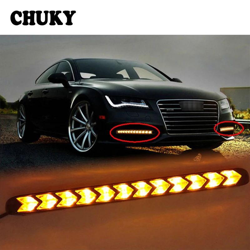 CHUKY 1 комплект светодиодный льные светодиодные DRL Противотуманные фары сигнал