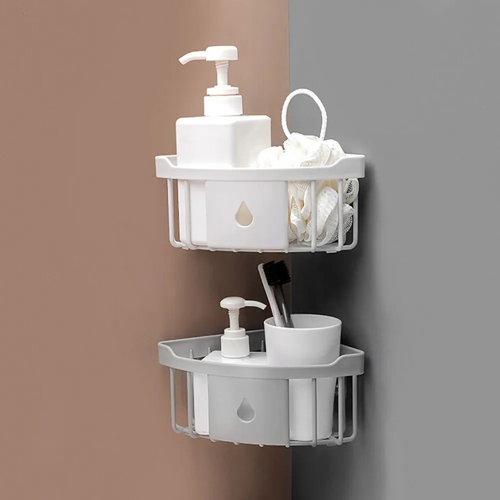 

Corner Drain Shelves Bathroom Storage Rack Bathroom Punch-Free Powerful Wall-Mounted Wash Shelf