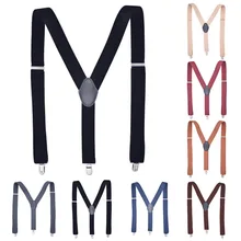 Мужские подтяжки для одежды Y-Back 3,5 см Широкий Регулируемый Твердый прямой клип на подтяжки Эластичные подтяжки Suspensorio 3,5