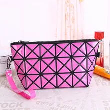 24*8*12 см искусственная кожа бриллиант решетки расширяется к краю мыть Органайзер сумка для хранения водонепроницаемый складной косметички макияж чехлы