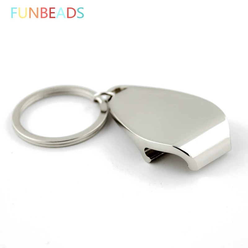

10pcs/lot Metal Simple Keychain Beer Opener Silver Trinket Convenient Beer Bottle Opener Keychain For Men KP057
