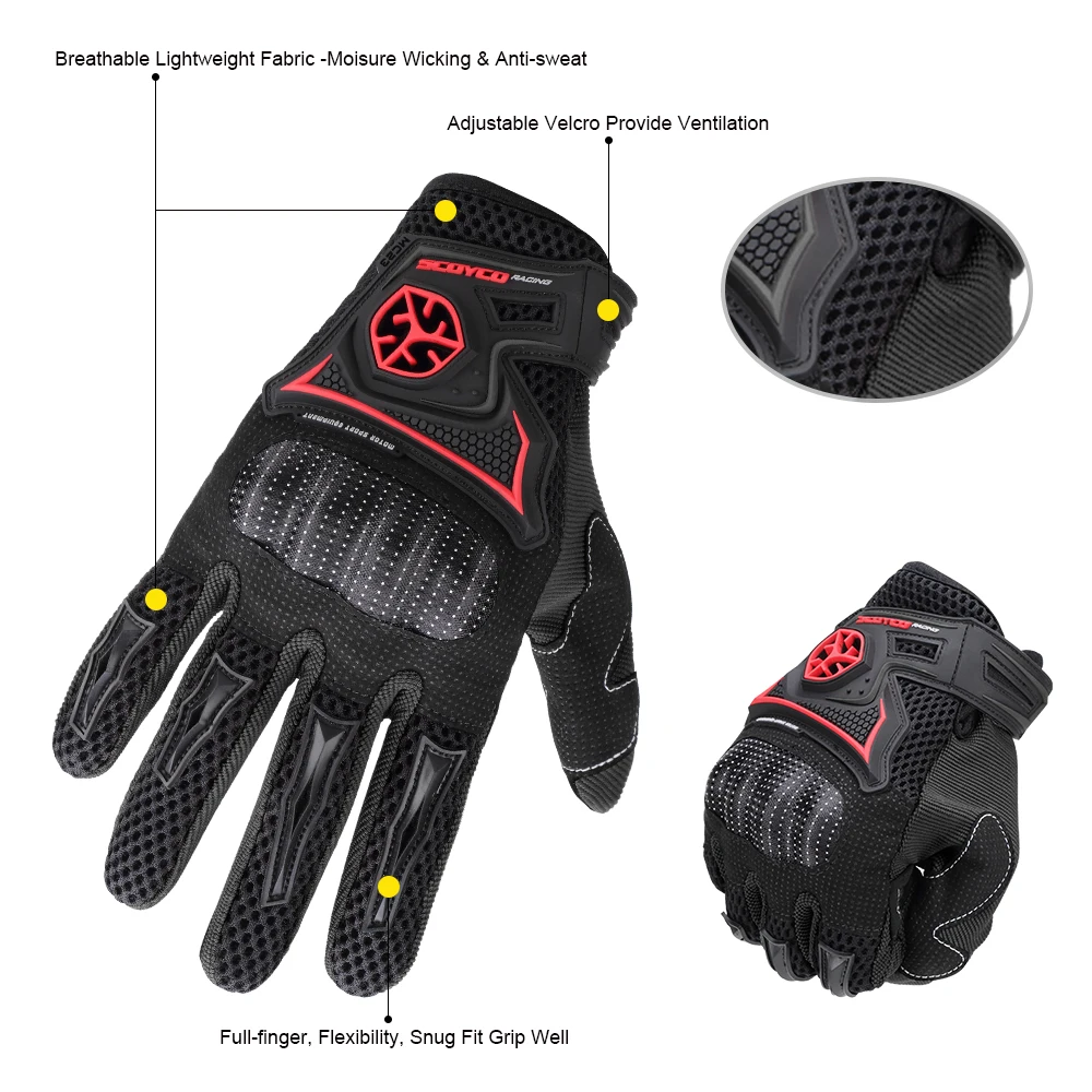 KEMiMOTO мотоциклетные перчатки для мужчин и женщин для мотокросса Luvas Racing Moto Dirt Bike защитные MX Guantes Весна Лето полный палец
