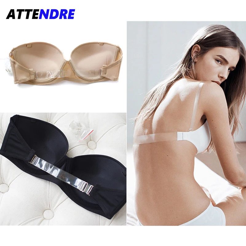 ATTENDRE Women's Underwear Bra 1/2 Cup For Bride Dress Seamless Convertible Bra Transparent Back Straps Backless Bras ATTENDRE Women's Underwear Bra 1/2 Cup For Bride Dress Seamless Convertible Bra Transparent Back Straps Backless Bras