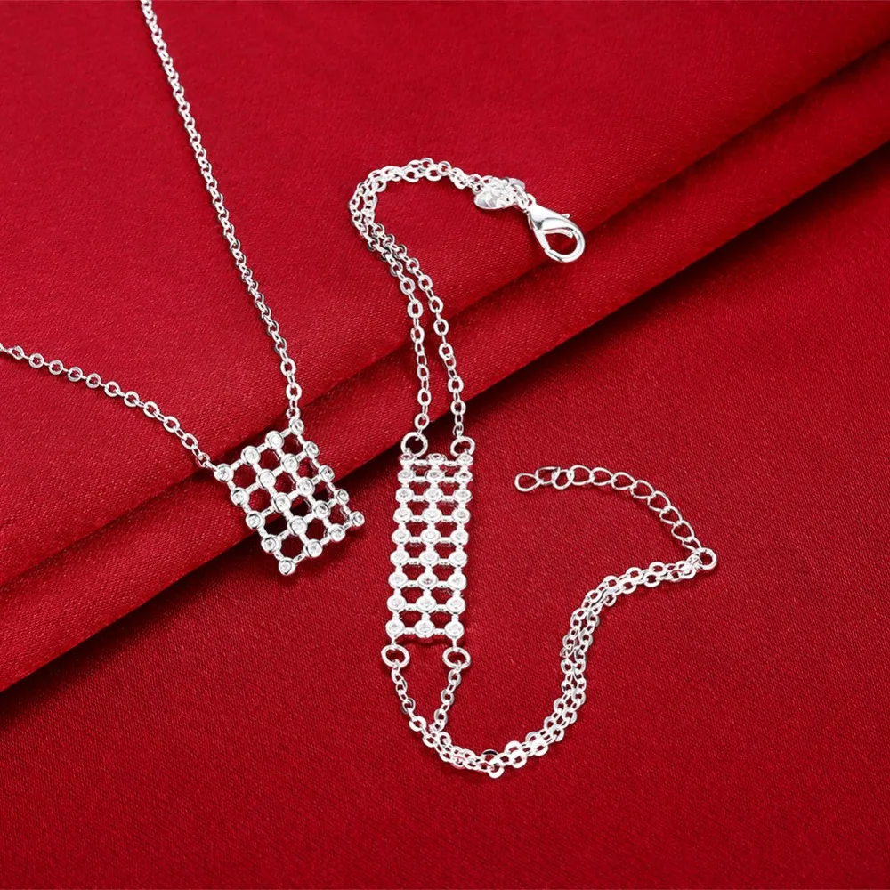 Factory price high quality jewelry 925 silver, two piece necklace