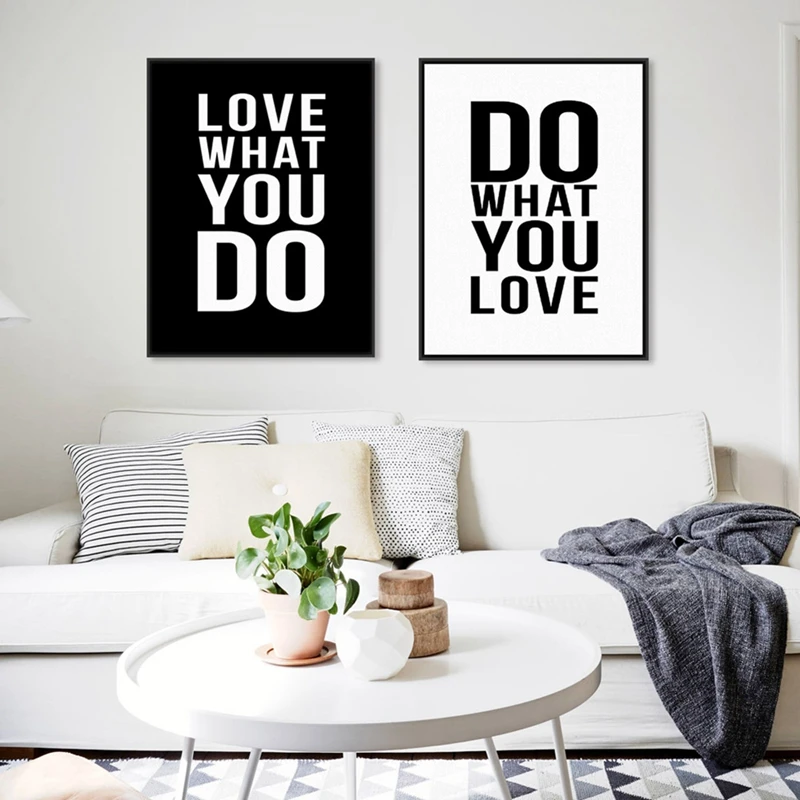

Do What You Love Minimalist Motivational Typography Love Quotes Poster Prints Vintage Picture Canvas Prints Wall Art Home Decor