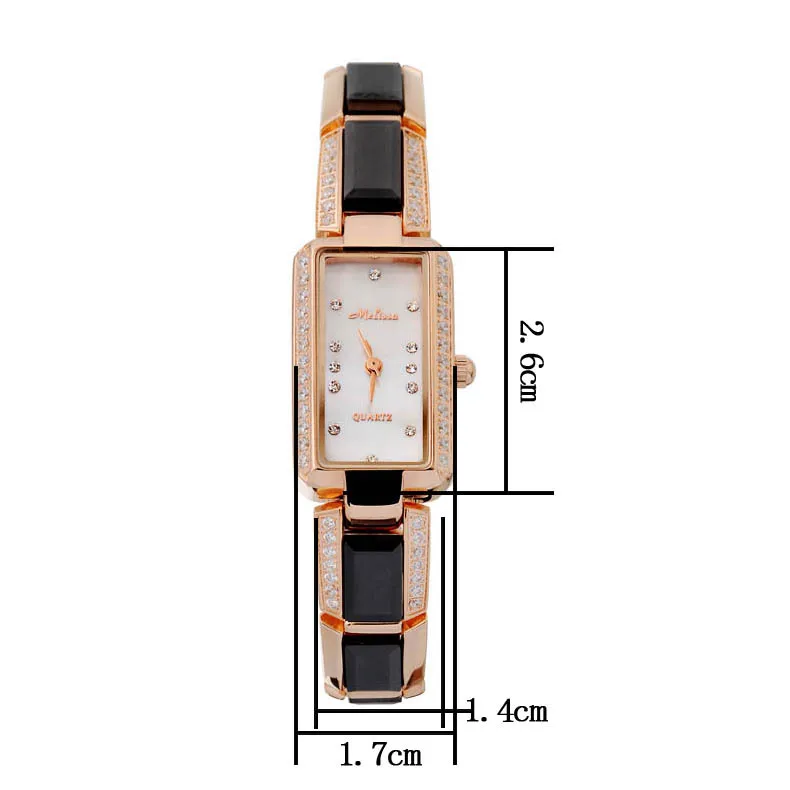 Элегантные женские часы с керамическим браслетом, мини часы с кристаллами MELISSA, наручные часы, аналоговые кварцевые часы, часы Montre femme