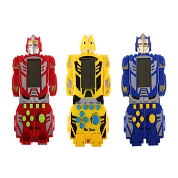 

Electronic Tetris Children handheld game console Portable LCD Players Cartoon Ironman Transformation Interactive Kids Toys