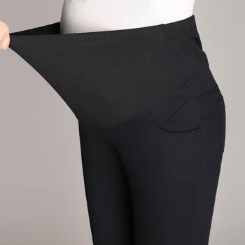 

Cotton Elastic Waist Maternity Pants for Pregnant Women Spring Fall High Waist Prop Belly Pregnancy Pencil Pant Outwear Trousers