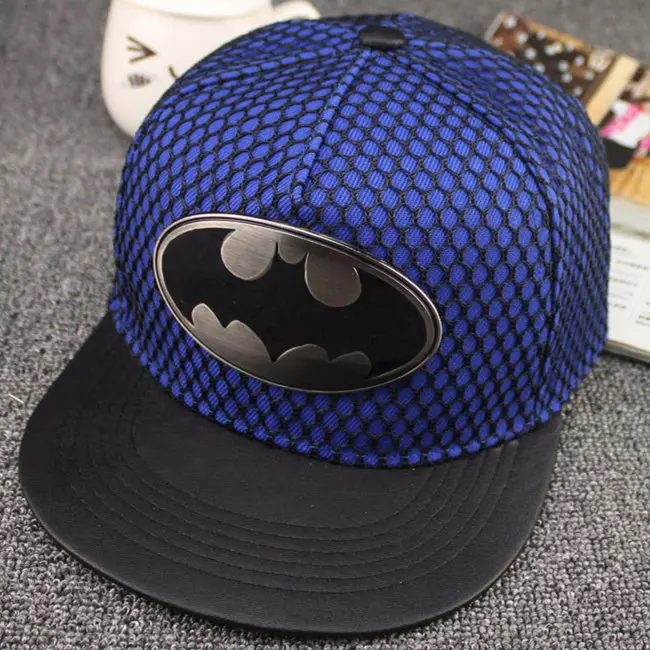Бейсбольная кепка с геометрическим рисунком Бэтмена, металла, хлопка, акрила, регулируемая бейсболка, кепки для мужчин и женщин