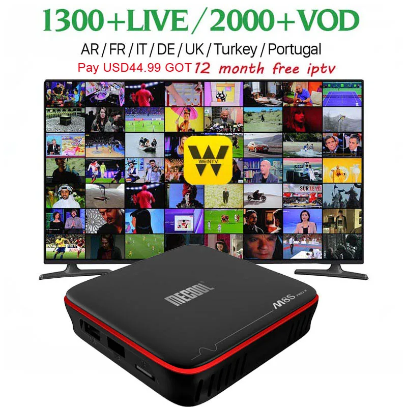 

[WeChip] M8S PRO W smart tv box 2G+16G S905W set-top box 64 bit Quad core android tv box 7.1 4K*2K H.265 HD DDR3 Media Player