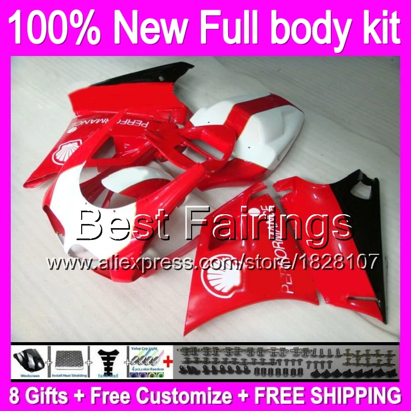 

HOT red white Fairing For DUCATI 748 916 996 998 96 97 98 99 00 01 02 B11 1996 1997 1998 2000 2001 2002 +decal Red black