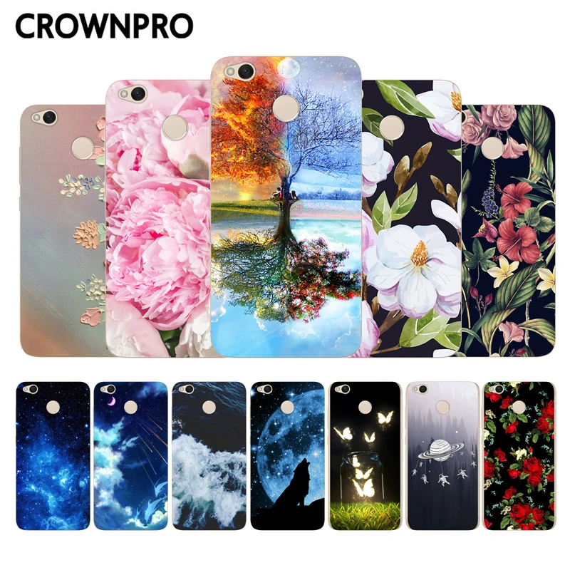 CROWNPRO для Redmi 4X силиконовый чехол Xiaomi мягкий из ТПУ защитная задняя крышка 4 X
