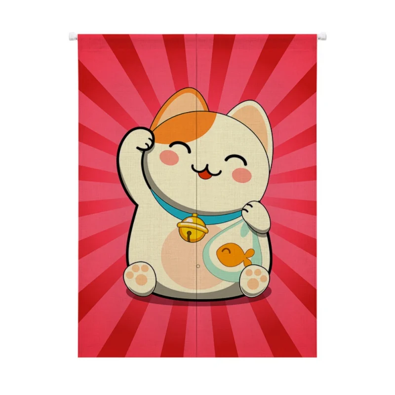 Для украшения дома Maneki Neko/Lucky Cat Дизайн хлопок и лен японский стиль Норен Дверной Занавес подвесной гобелен - Цвет: A4