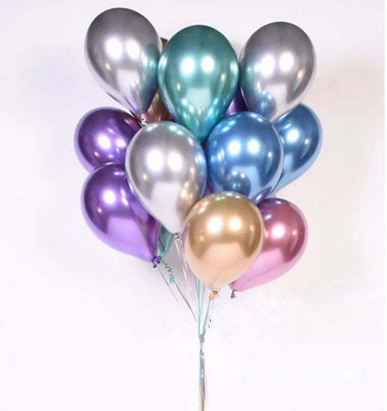

10pcs 12inch New Glossy Metal Pearl Latex Balloons Thick Chrome Metallic Colors Inflatable Air Balls Globos Birthday Party Decor
