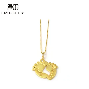 

IMEETY custom feet necklace engraved bar necklace birthday stones pendant engrave name foot pendant silver baby feet necklaces