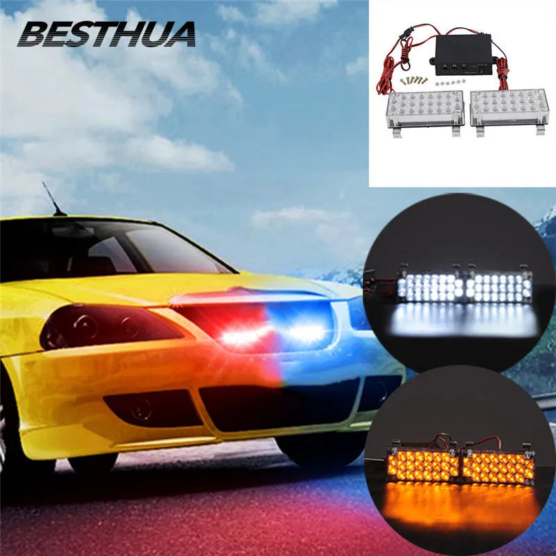44LED Waterproof Led Car Warning Lights Strobe Flashing Lights LED