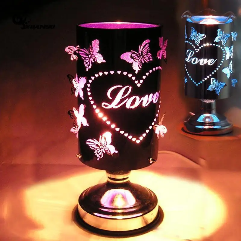 

2017 Iron Butterfly Lamp Essential Oil Electric Perfume Lamp Fragrant Desk Lamp SPA Accessories Birthday Gift Home Decor 220V