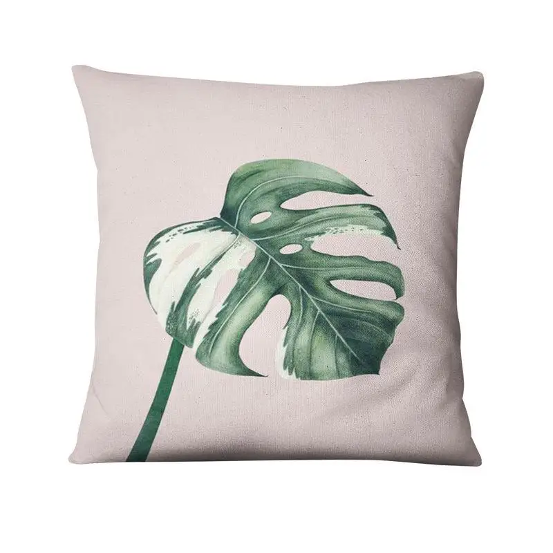 grey cushions Tropical Palm Leaf Digital Printed Pillowcase Green Plant Cushion Decorative Pillow Home Decor Sofa Throw Pillow 45*45cm large floor cushions Cushions