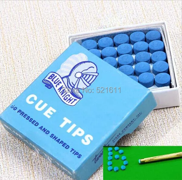 오리지널 블루 나이트 스누커 큐 팁, 당구 스누커 액세서리, 11mm, 로트당 50 개
