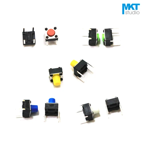

1000Pcs 6*6*6mm Vertical Pins Micro Push Button Tactile Tact Electronic Switch Brown Blue Black Red Orange Green Yellow White