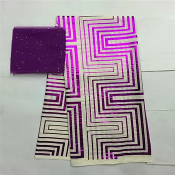 

5+2yards! most beautiful Silk lace Fabric Satin For Dress new arrival African silk velvet fabric good quality for gold LXE122832