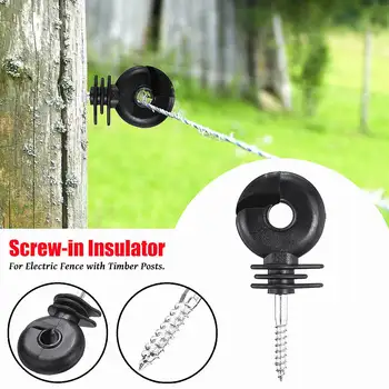 

50pcs 3.4'' Electric Fence Offset Ring Insulators Fencing Screw In Posts Wire