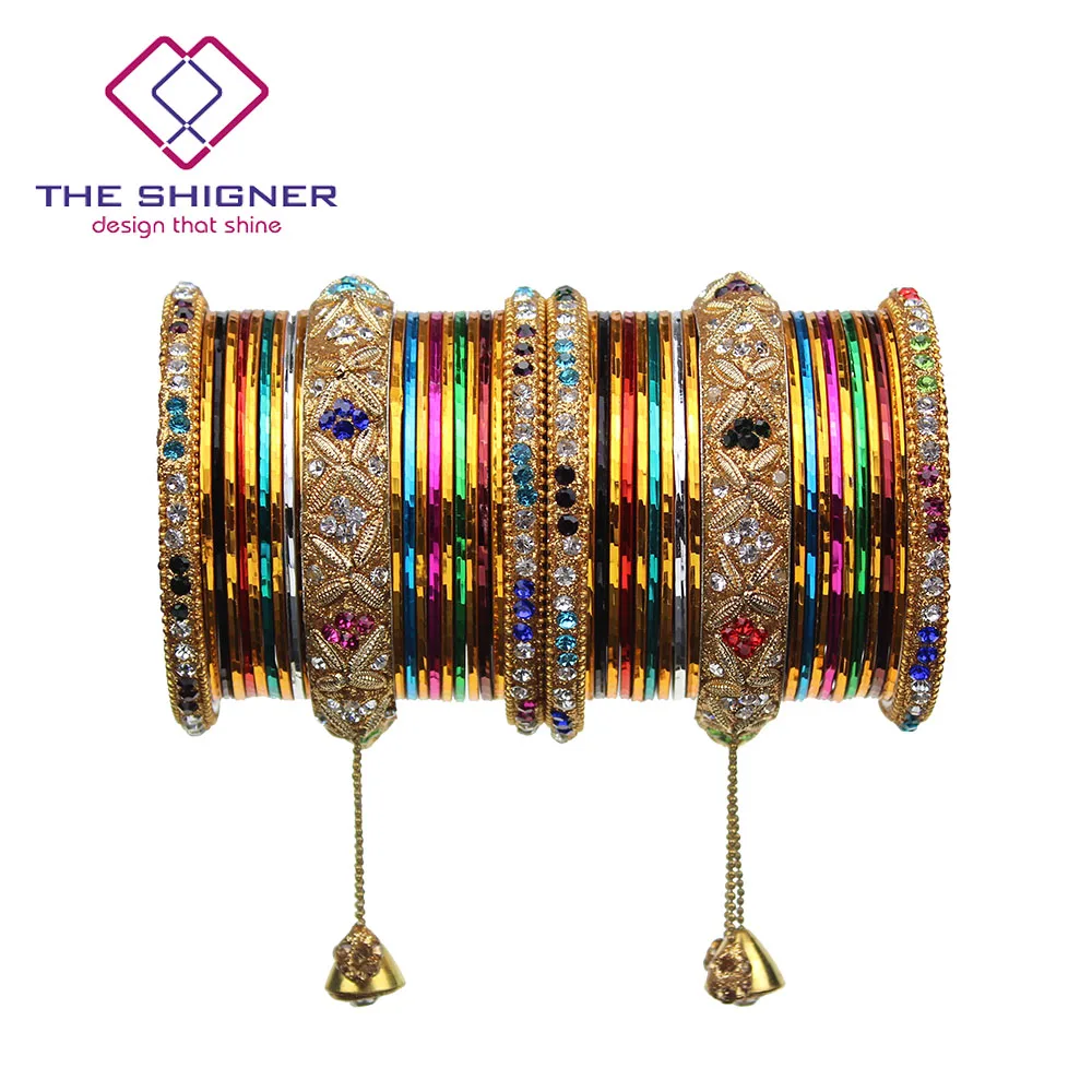 Ювелирные изделия Болливуда от SHIGNER золотой цвет латкан Jhumka Jhumki свадебные