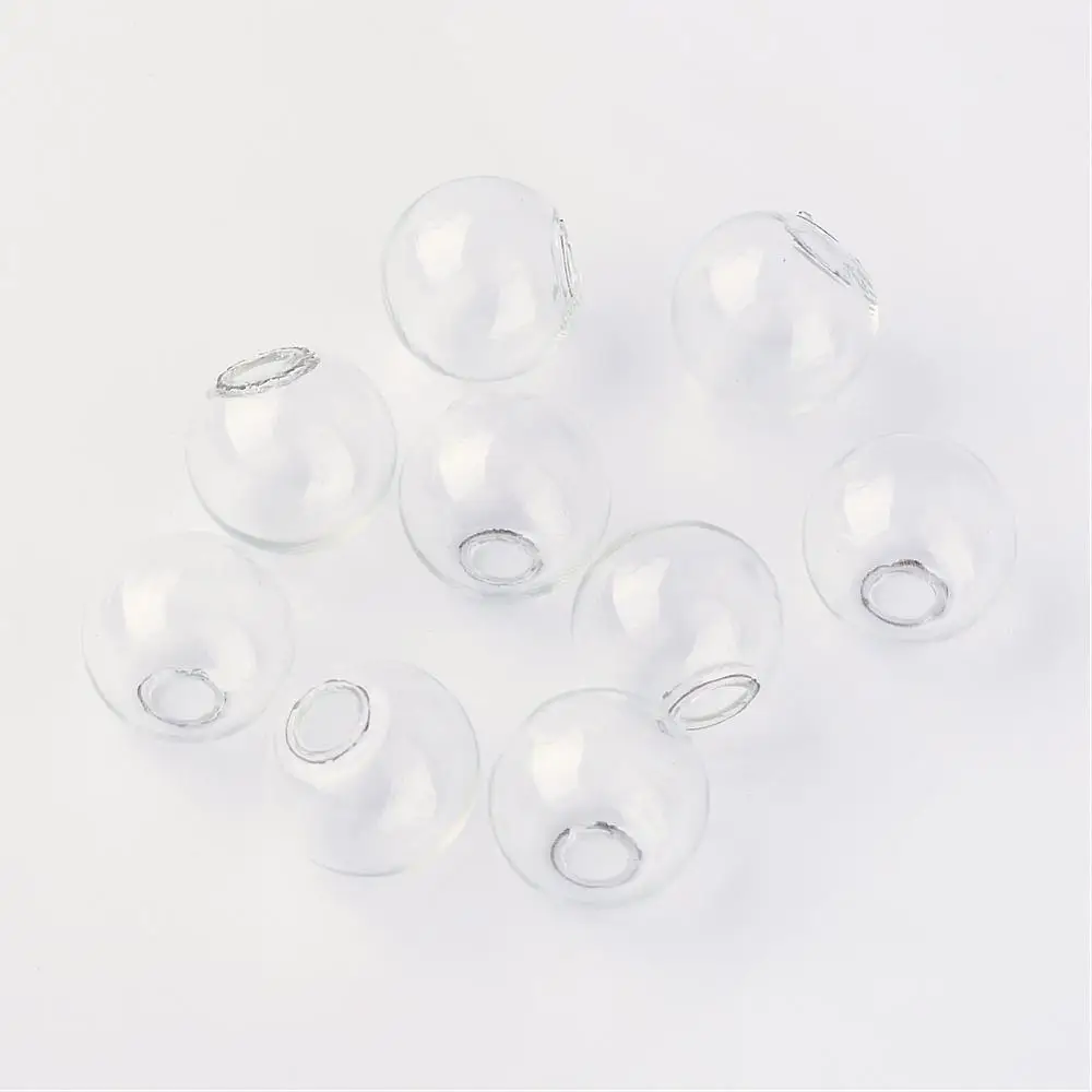 

Half Drilled Clear Round Mechanized Blown Glass Globe Beads for Stud Earring Fings or Crafts 8/10/12/14/16/18mm