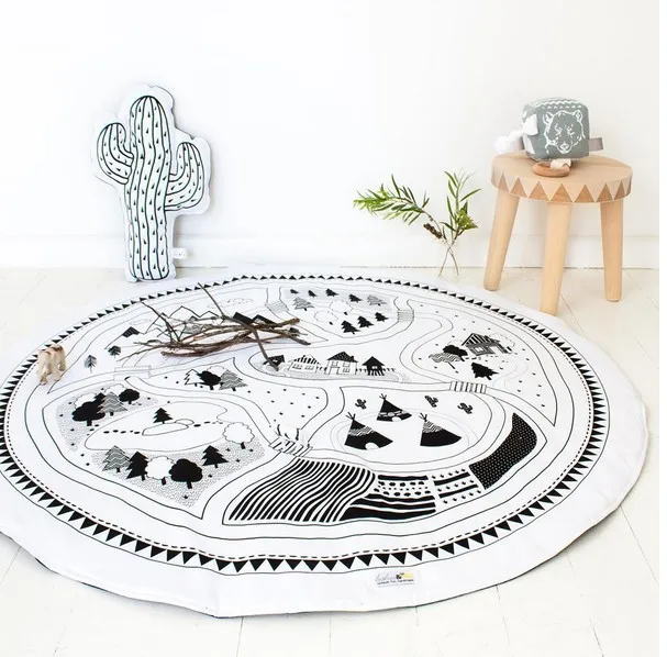 Kids Play Mat Cobertor Cotton Boys Round Carpet Rug Kids Play Mat Cobertor Cotton Boys Round Carpet Rug Children Tent Baby