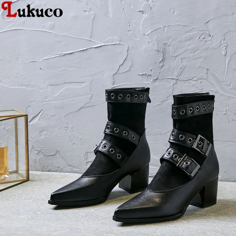 

Lukuco Russian Botas Work Safety Boots Square Heels Big Large Size 45 46 47 48 High Quality Pumps Handmade Fast Shipping Shoes