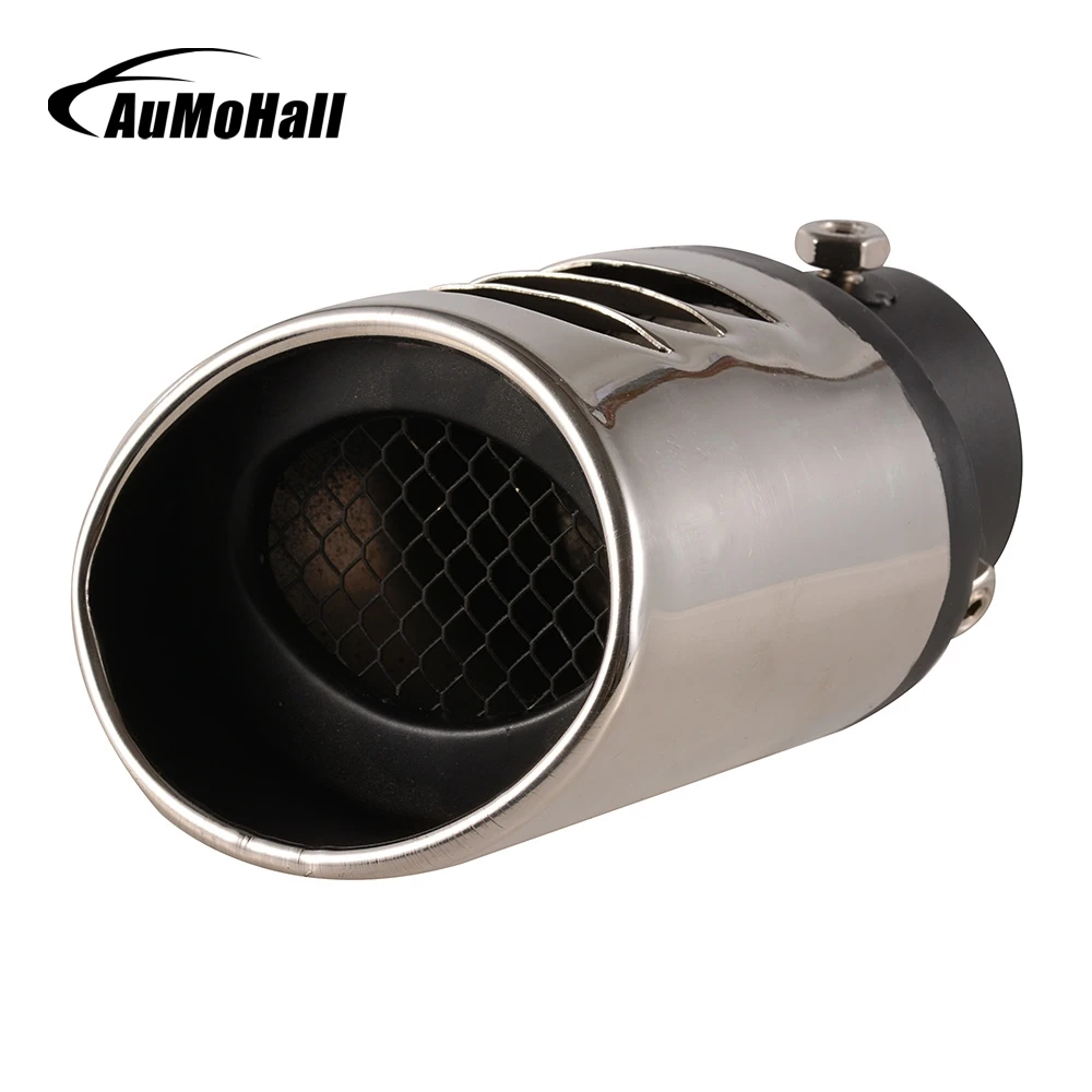 

AuMoHall Stainless Steel Car Exhaust End Pipes Silver Universal Exhaust Tip for Car Modification