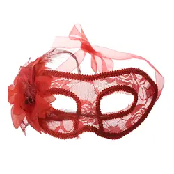 Нежный Стильный карнавал стороны Красный Маскарадная маска из кружева с цветком