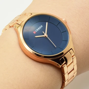 

CURREN Rose Gold Watch Women Watches Stainless Steel Ladies Women's Watch Women 2018 Luxury Gold Color Fashion Relogio Feminino