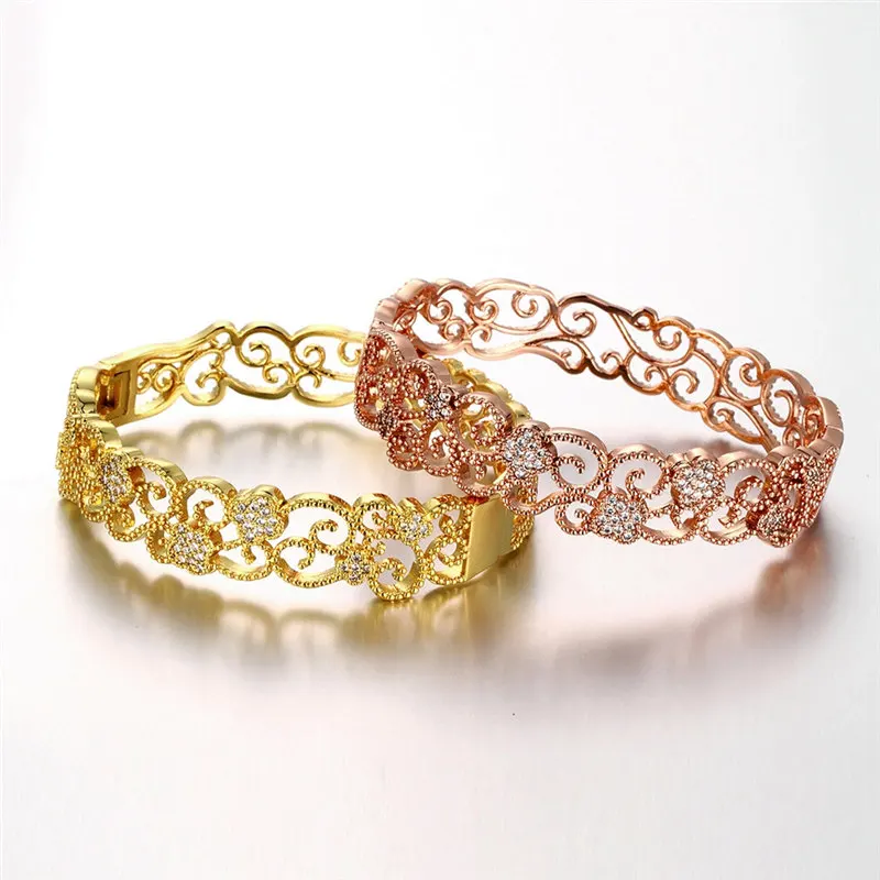 Trendy Bangels For Women Pierced Fashion Jewelry Rose Gold/ Gold Color