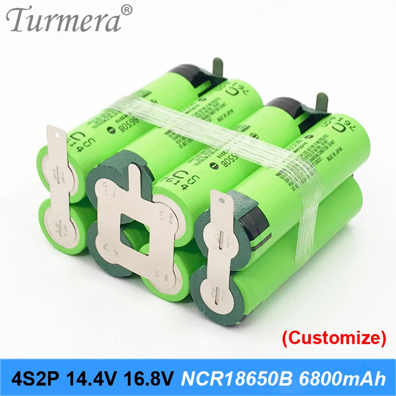 4S2P battery 18650 pack ncr18650b 3400ma 14.4v 16.8v welding solder battery for screwdriver tools battery customized battery 05