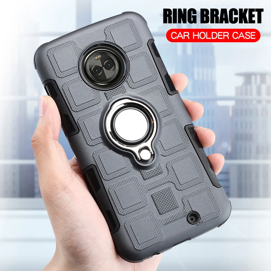 

Luxury Case For Motorola Moto X4 Silicone Case For Moto X4 Ring Stand Hard Phone Back Cover For Moto X4 Armor Shockproof Case
