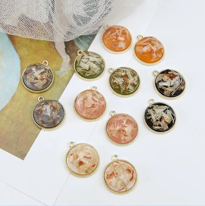

New style 30pcs/lot 22mm color resin core decoration alloy floating locket charms diy jewelry earring pendant accessory