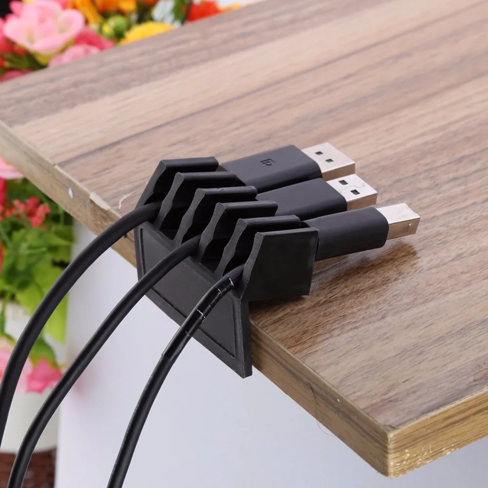 Cable Winder Plastic 5 Slot Cord DividerWire Organizer Clip Fixer