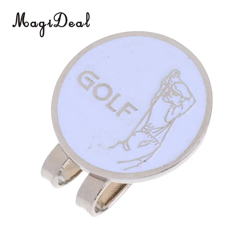 MagiDeal High Quality Sturdy Golfer Pattern Magnetic Golf Ball Marker Clip On Golf Cap Visor Golf Training Access Promotion Gift