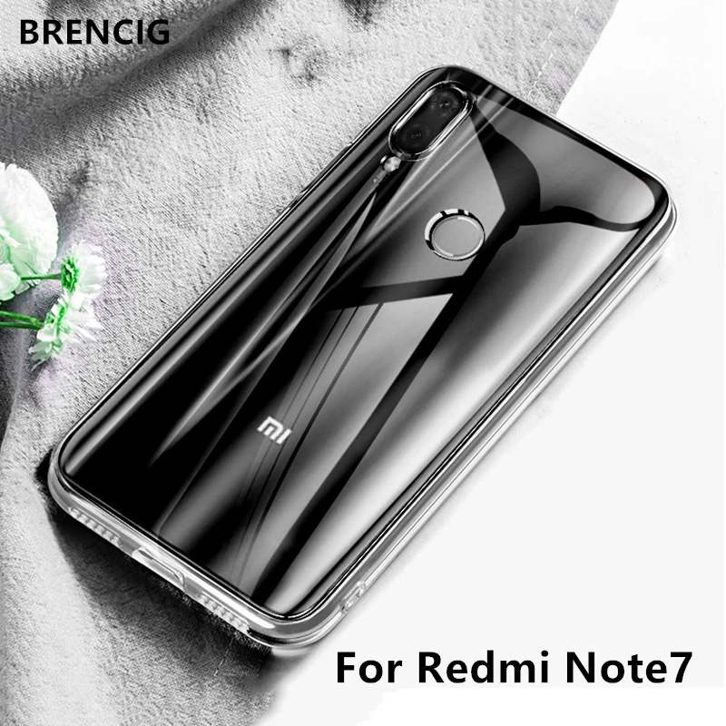 BRENCIG For Xiaomi Redmi Note 7 Case Transparent Crystal TPU Soft Cover 5 6 pro 4X 5A S2 Y1 Clear Phone Cases | Мобильные телефоны