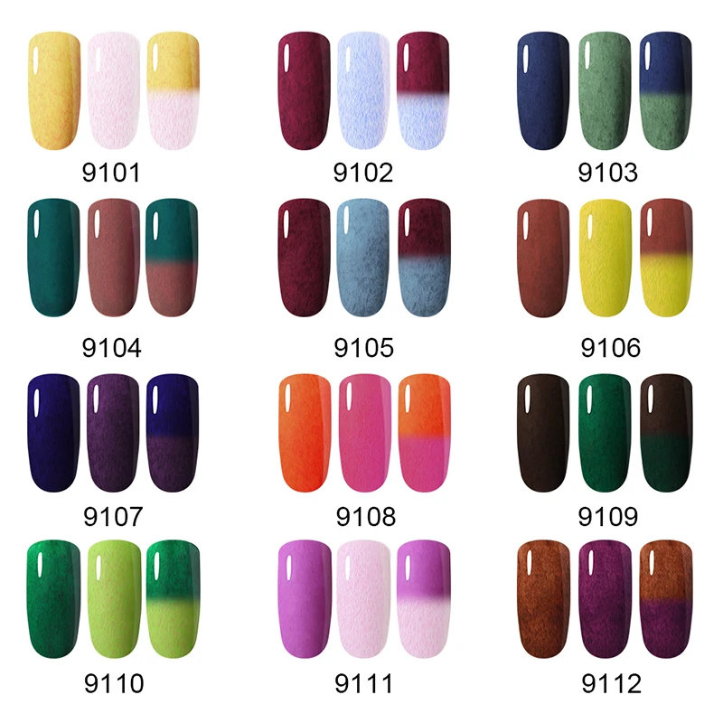 Elite99 телесного цвета Цвет серия чистый цветной Гель-лак для ногтей 10 мл УФ лак для ногтей Лаки! полупостоянная лак для ногтей 12 шт./компл - Цвет: Color Change Fur1-12