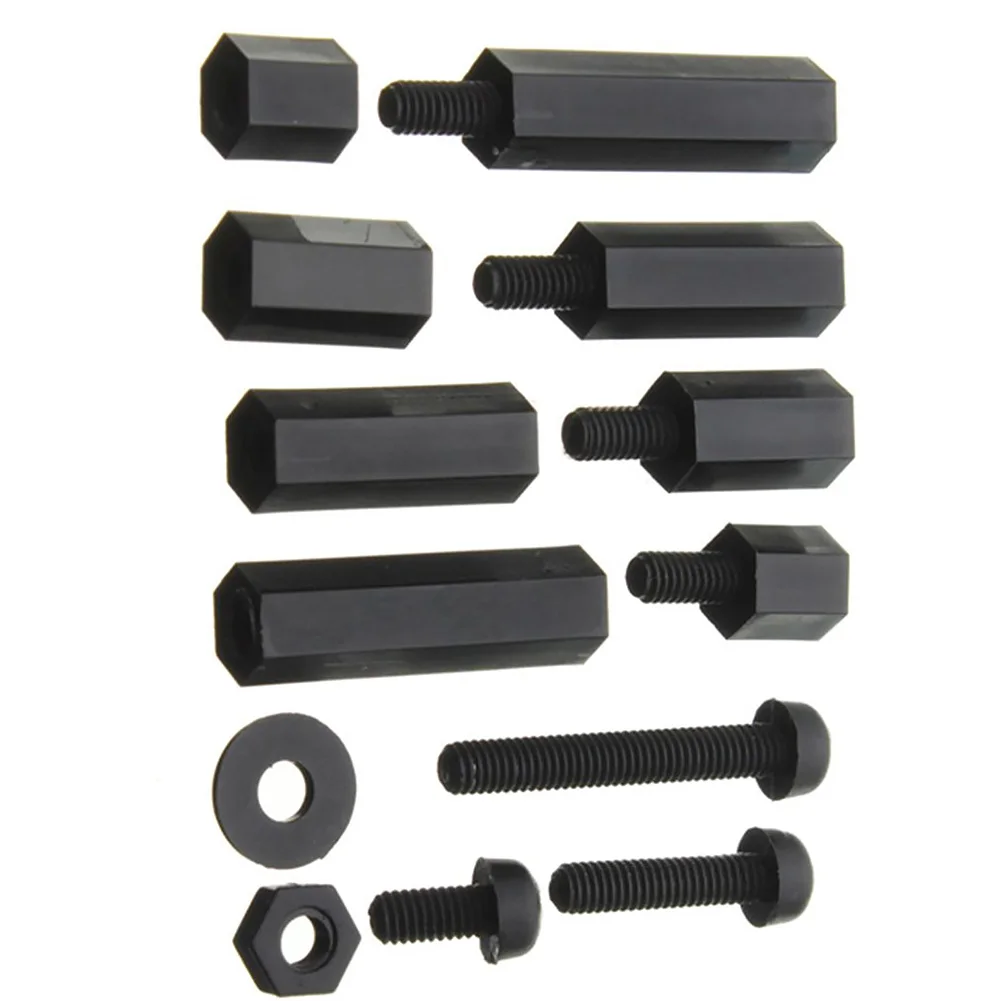 

260pcs Bolts Multi-function Nuts Hex Spacer Nylon Home Pillar Isolation Column Durable Portable Stand-off M3 Screw Kit