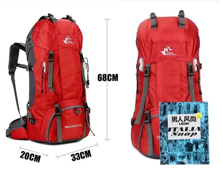 60L мужские и женские походные рюкзаки для кемпинга, водонепроницаемые походные дорожные рюкзаки для альпинизма, треккинга, спортивные рюкзаки, сумки, дождевик