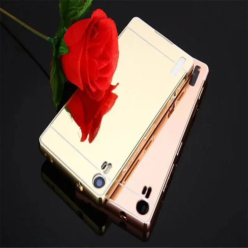 

For Lenovo Vibe Shot Z90 Case Luxury Protective Gold Aluminum Mirror Back Cover Phone Case For Lenovo Z90 Z90-3 Z90-7 coque