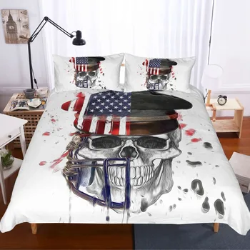 

Skull Bedding Set Duvet Cover Pillowcases 2019 QH80 Comforter Covers Twin Queen California King Size 3D Reactive Printing